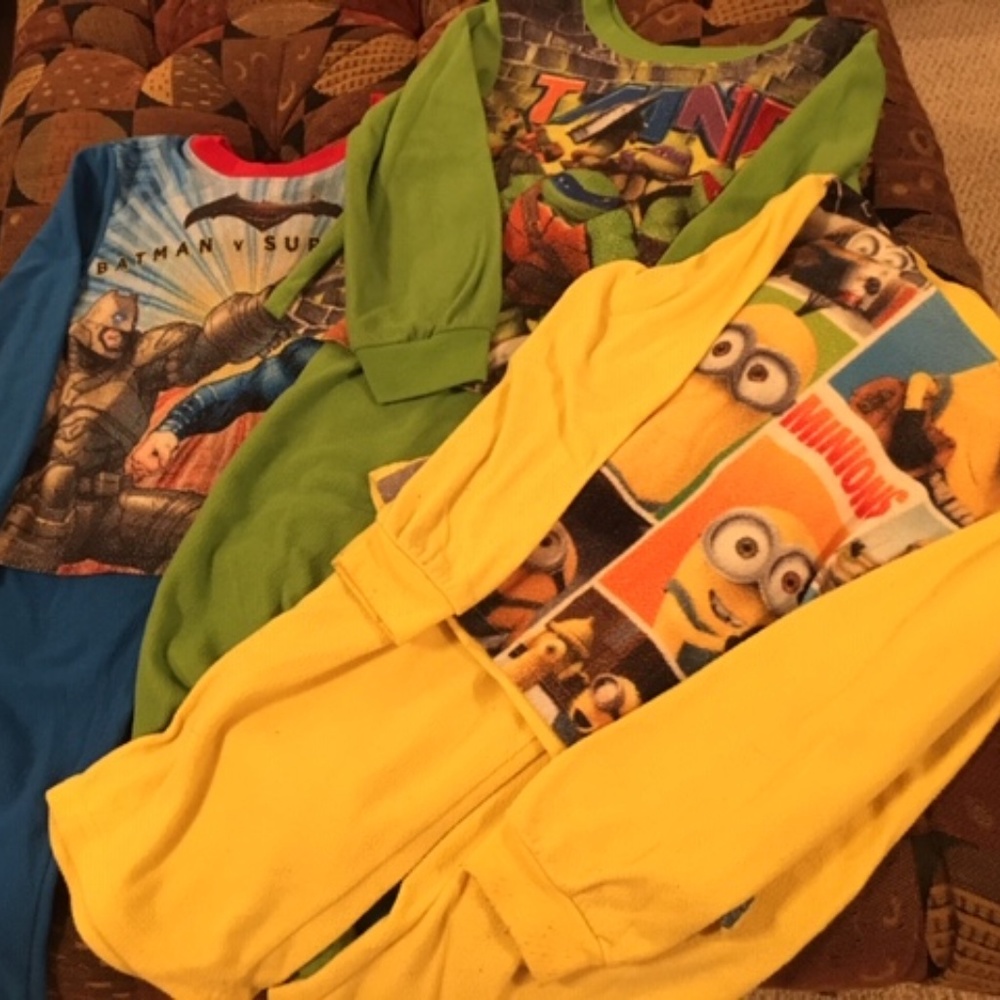 Minions, Ninja Turtles, Batman/Superman Pajamas